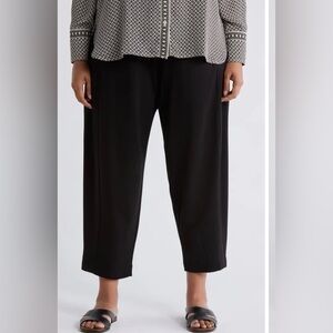 Max Studio Ponte Barrel Leg Pant Women Size 1X Black